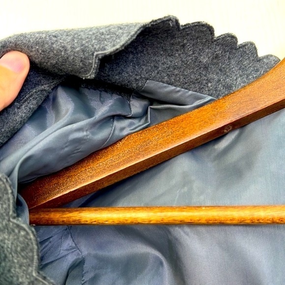 Whip O Will - Vintage Charcoal Gray Scalloped Edge Lined Blazer W Pockets SZ 14 - Picture 13 of 13